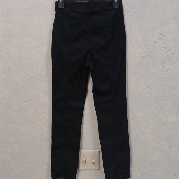 Maeve By Anthropologie Small Petiite SP Pull on Black Cropped Ankle w/ Leg Split - Picture 6 of 7